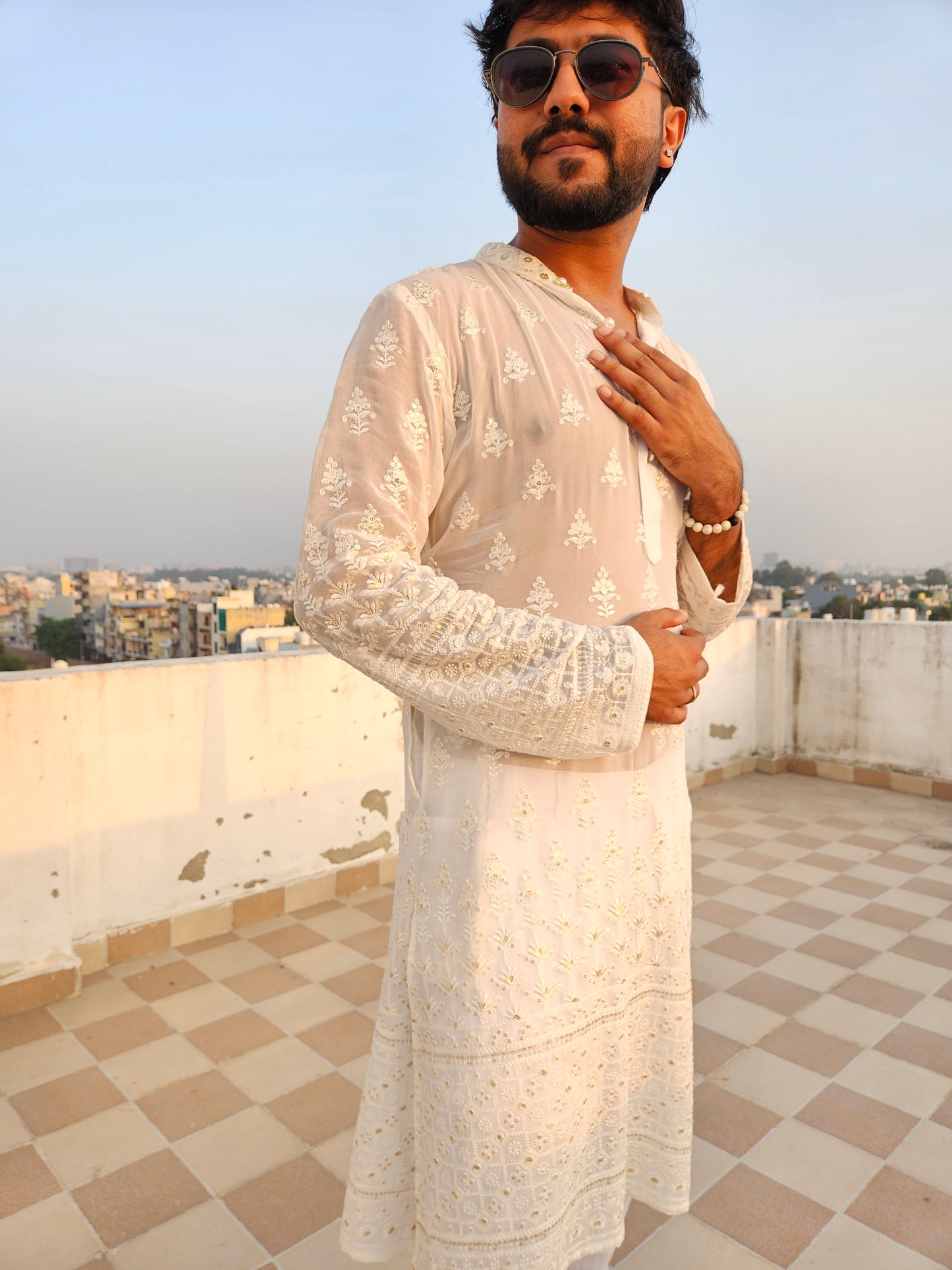 Georgette Embroidered Kurta