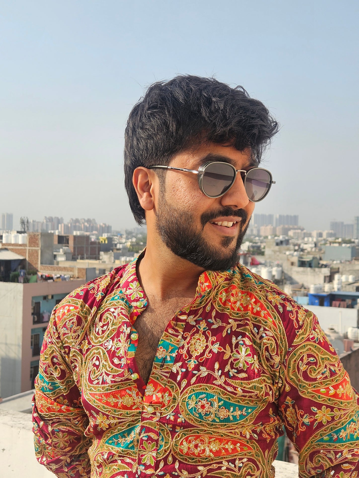 Multicolour Embroidered Kurta