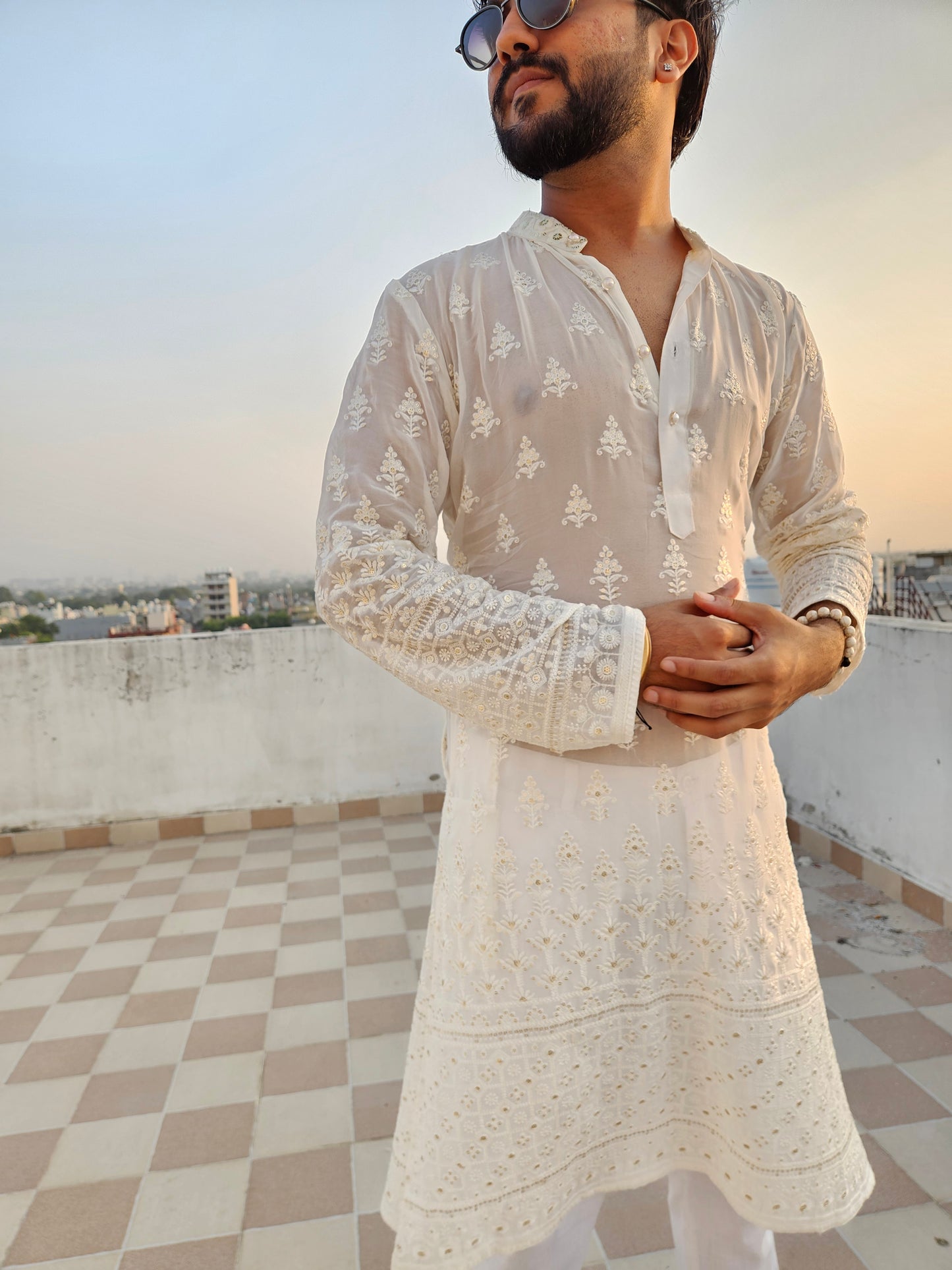 Georgette Embroidered Kurta