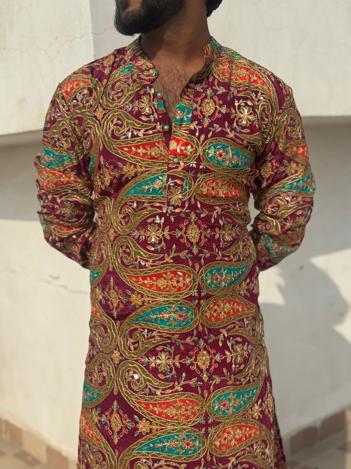 Multicolour Embroidered Kurta