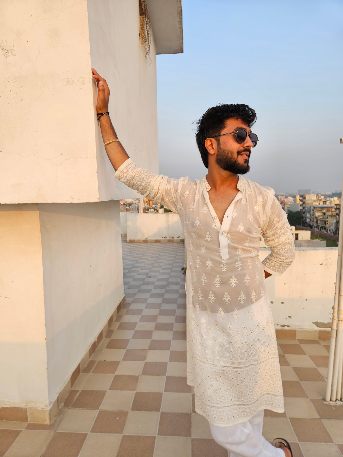 Georgette Embroidered Kurta