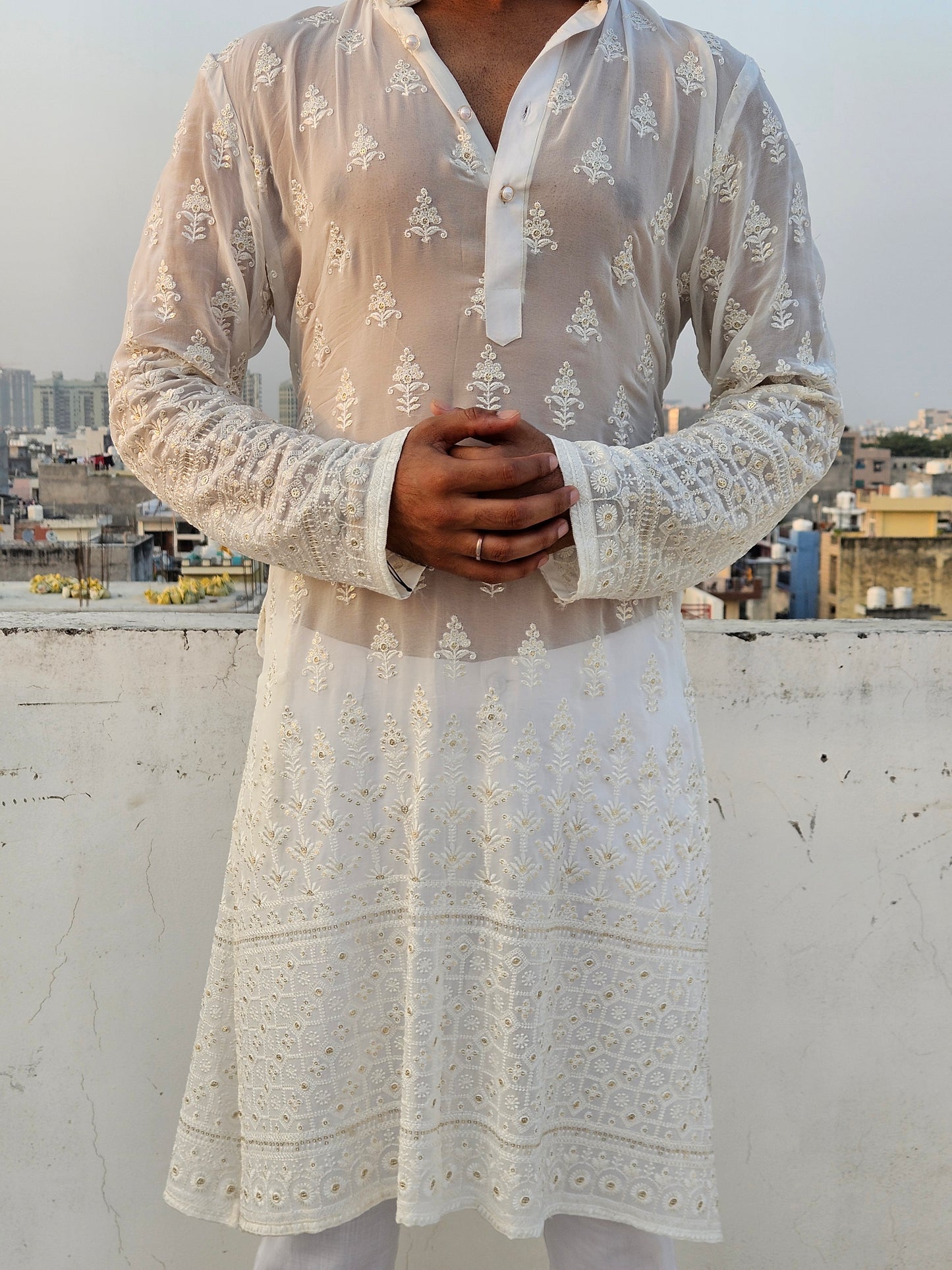Georgette Embroidered Kurta